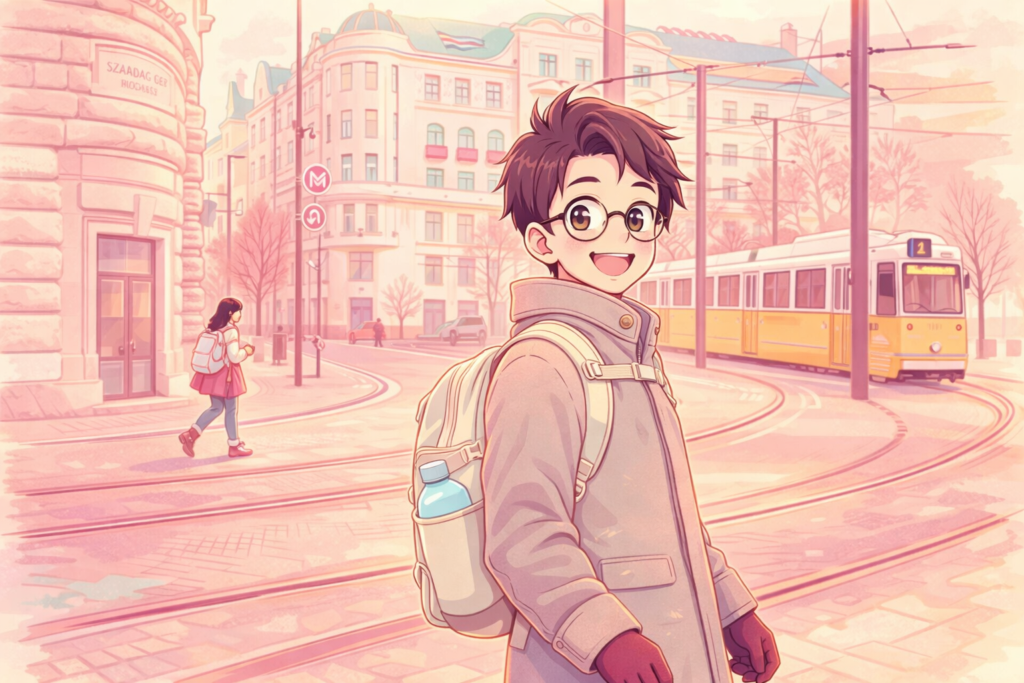 Pastel drawing of me in the streets.